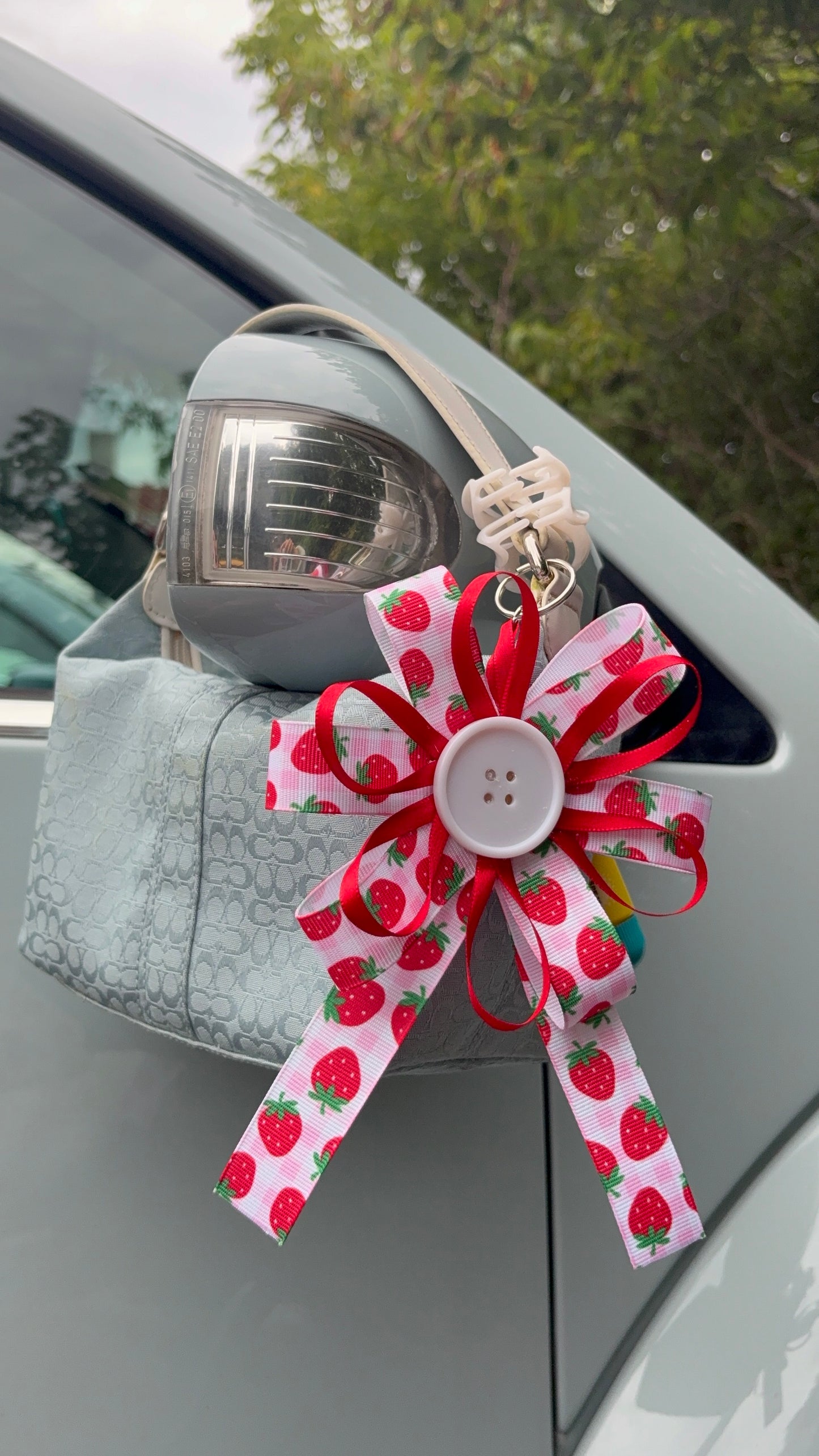 Strawberry Ribbon Keychain