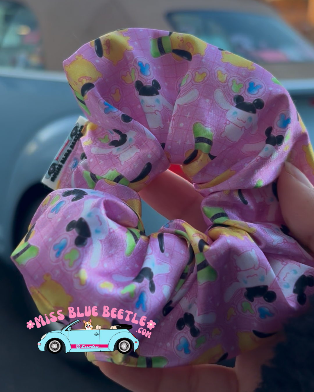 Theme park cuties satin scrunchie