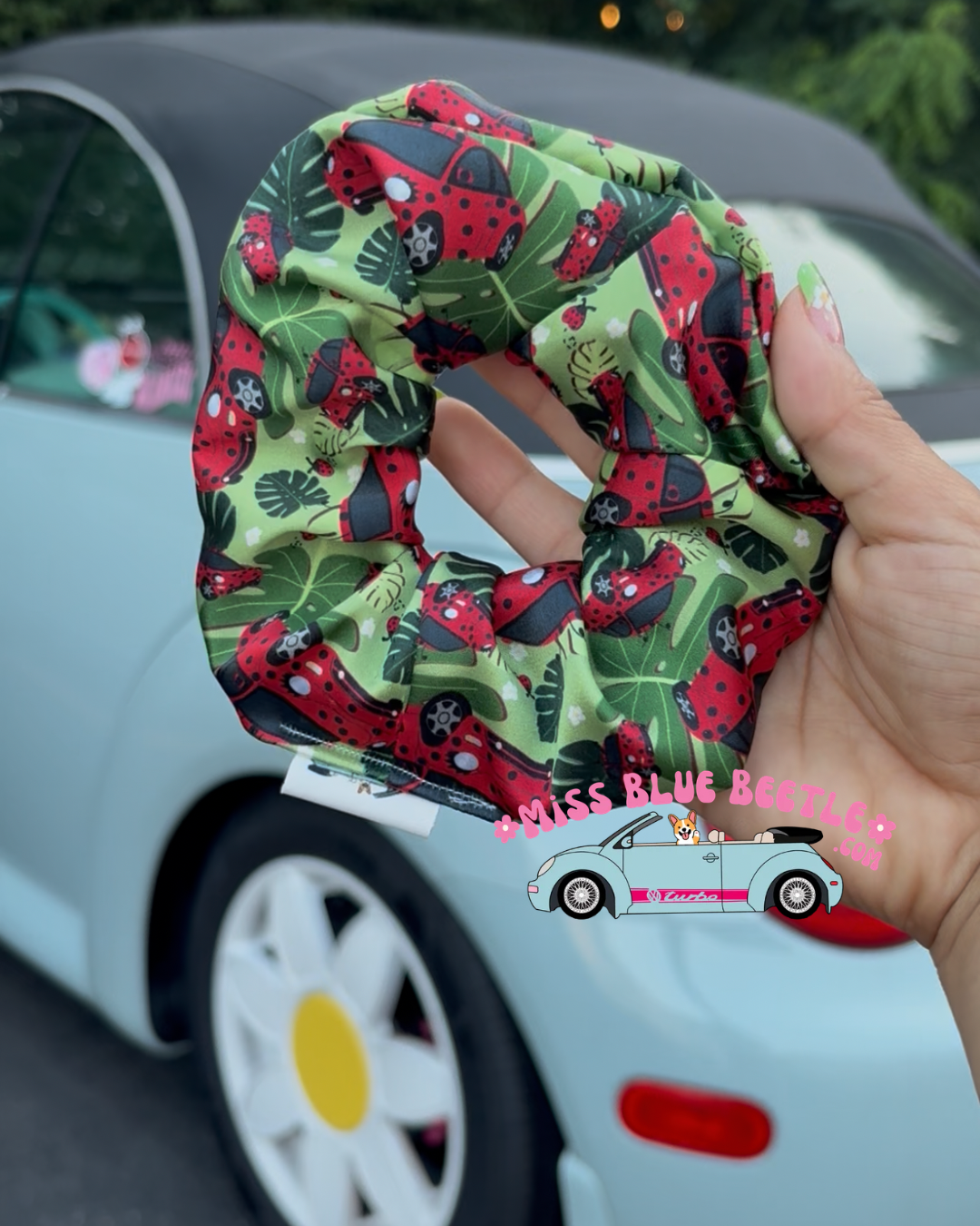 Wild ladybug red punch buggy scrunchie