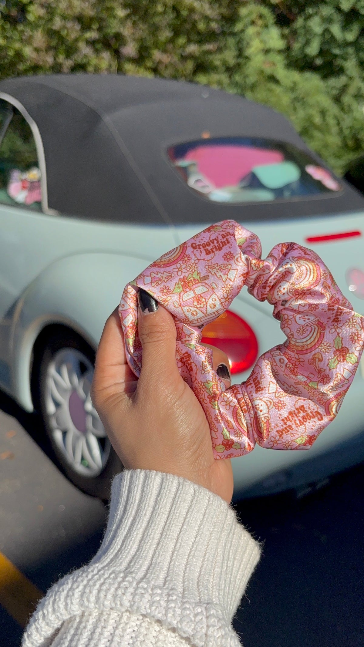 Christmas Bus Satin Scrunchie