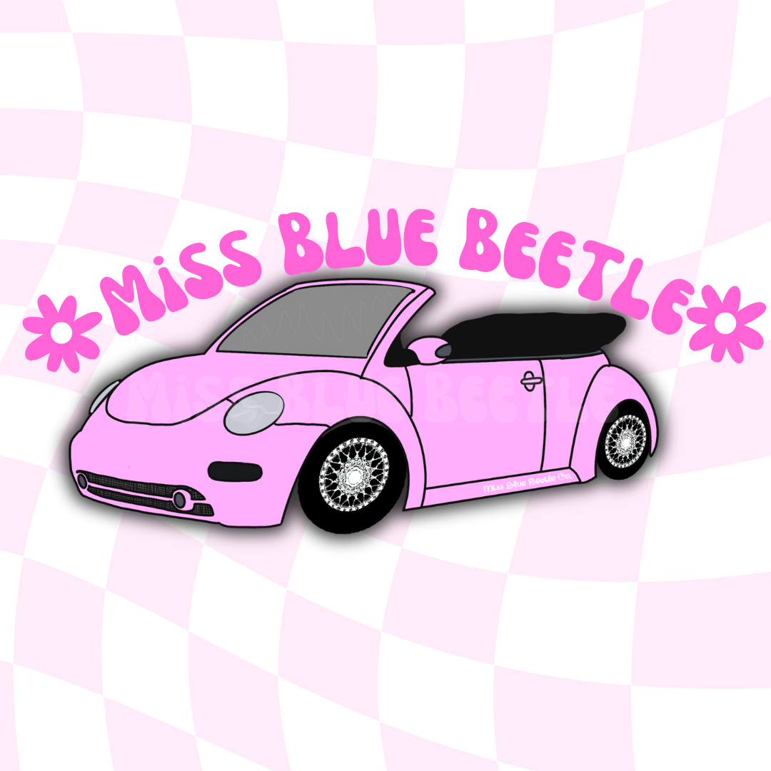 Light pink bug convertible sticker