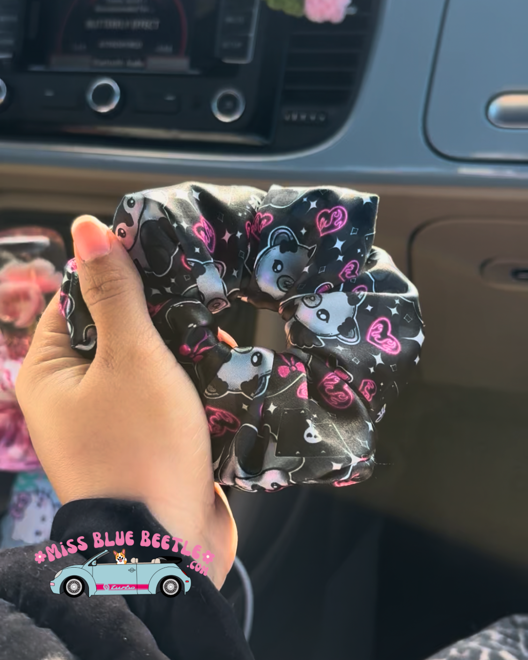 Goth Love satin scrunchie