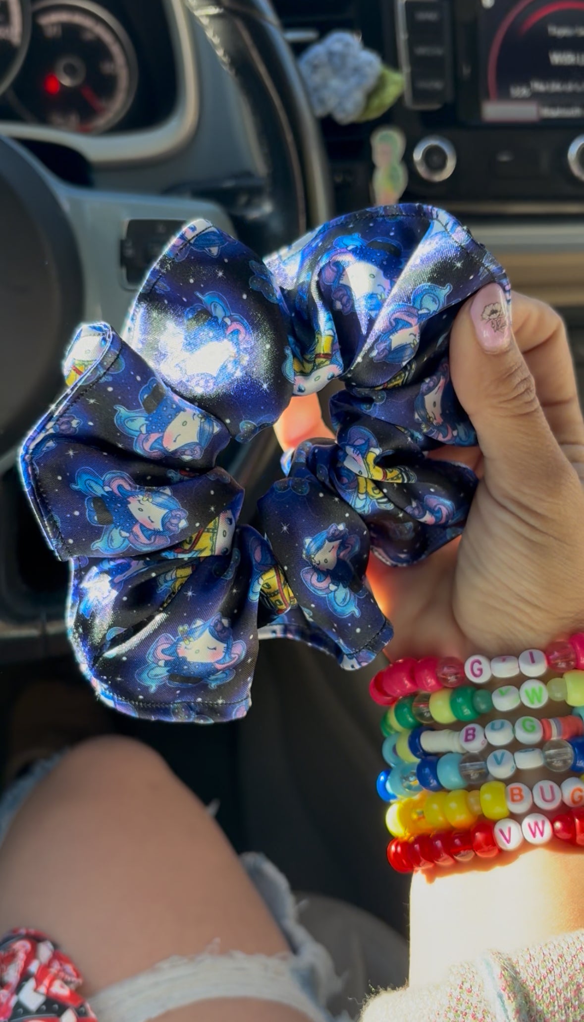 Cora Kitty Satin scrunchie