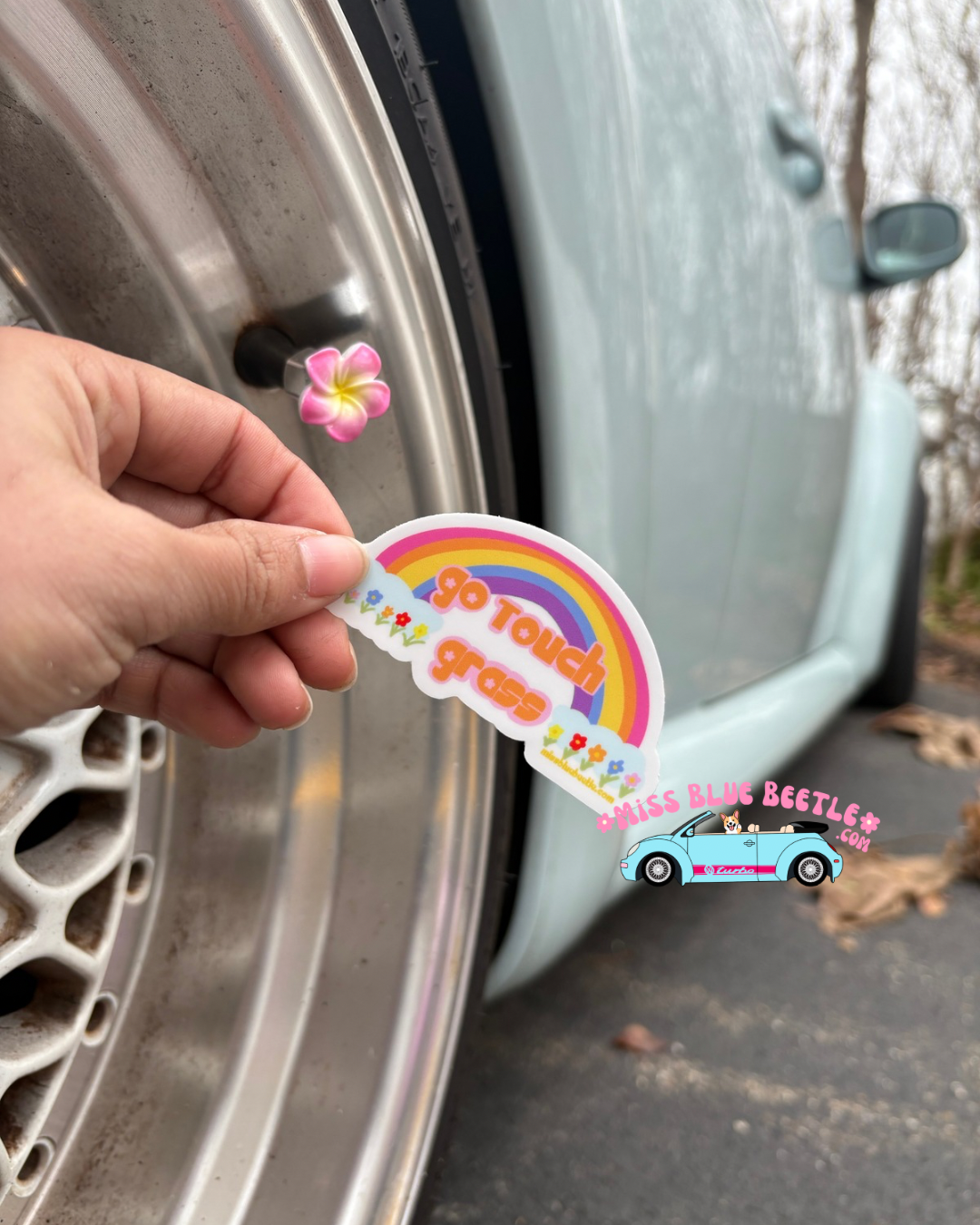Go touch grass sticker weatherproof
