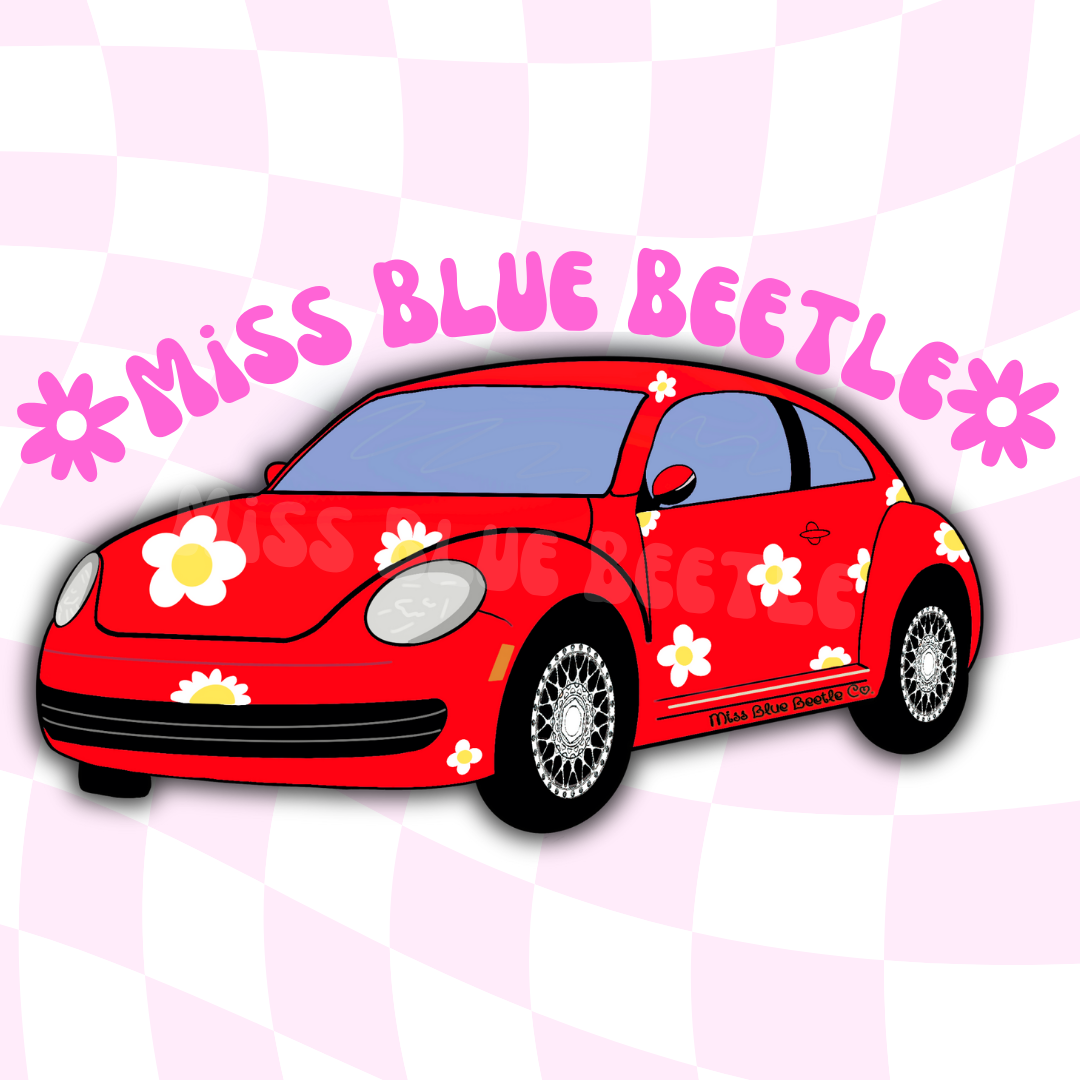 Red Daisy Bug sticker