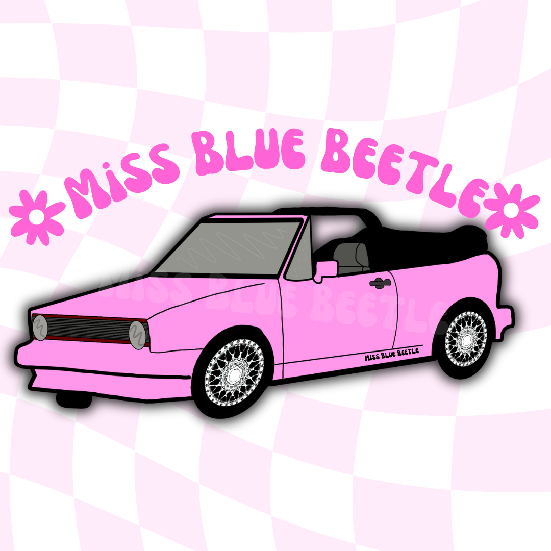 Pink cabrio sticker