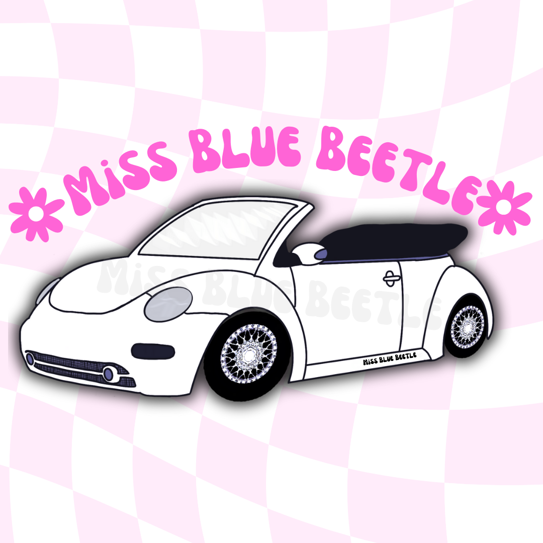 White bug new beetle convertible sticker