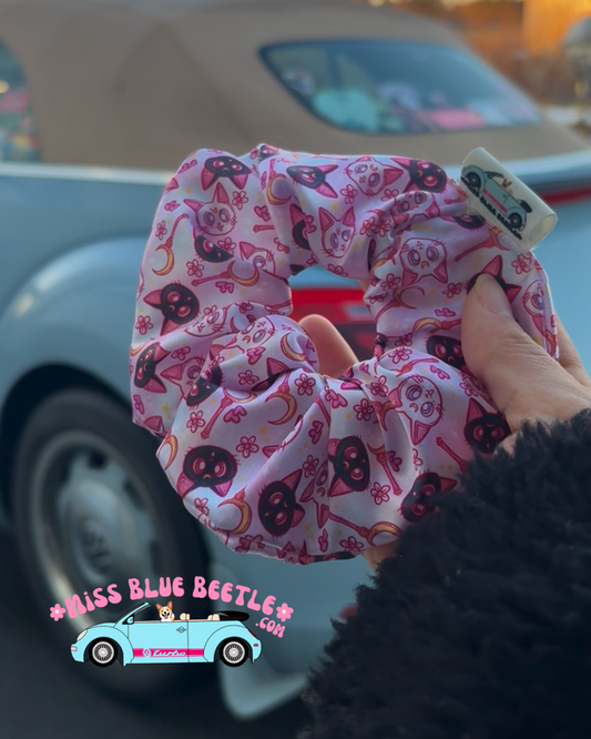 Sailor Moon cats satin scrunchie