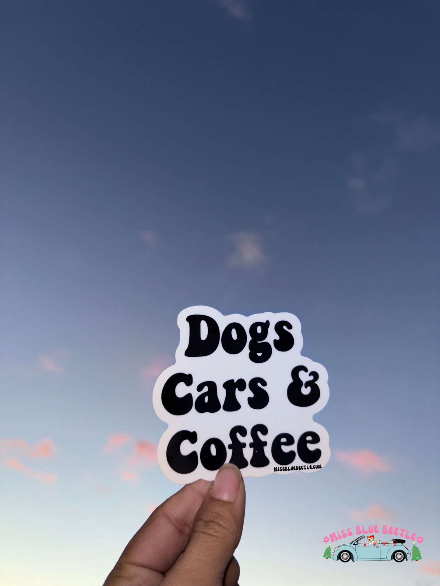 Dogs, Cars, & Coffee Weatherproof Decal