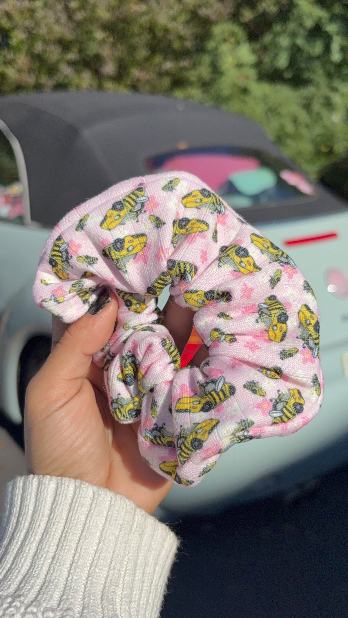 Bee yellow punch buggy scrunchie