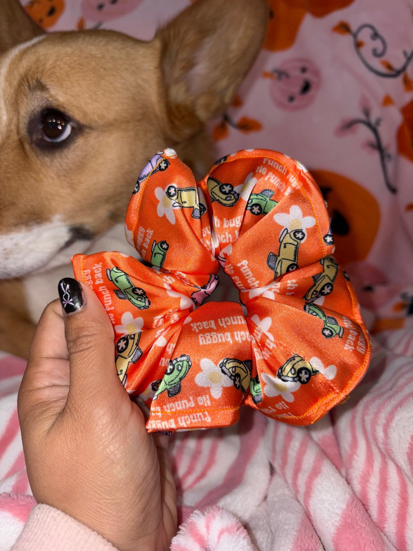 Punch buggy satin scrunchie