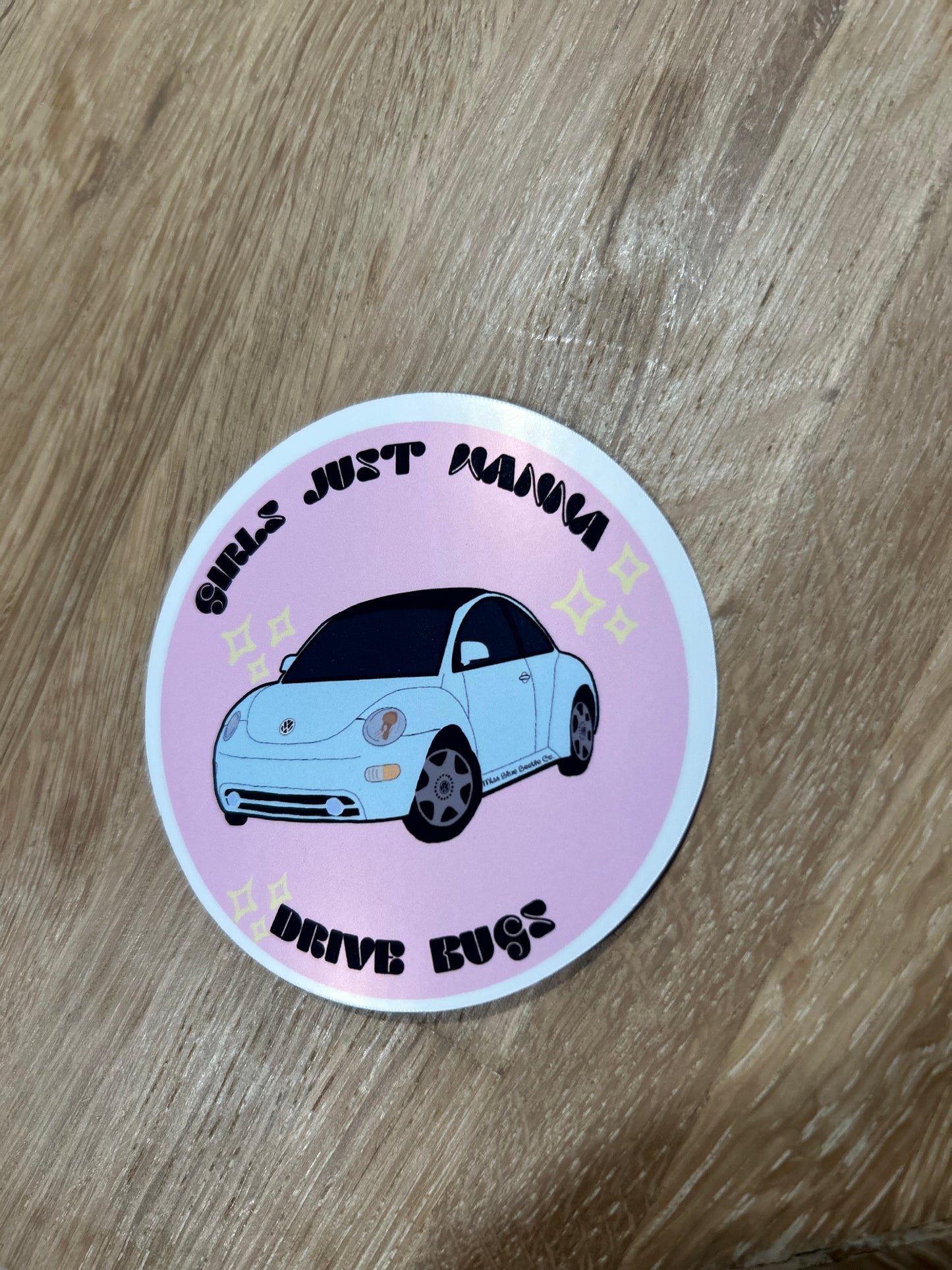 Girls just wanna drive bugs light blue NB sticker