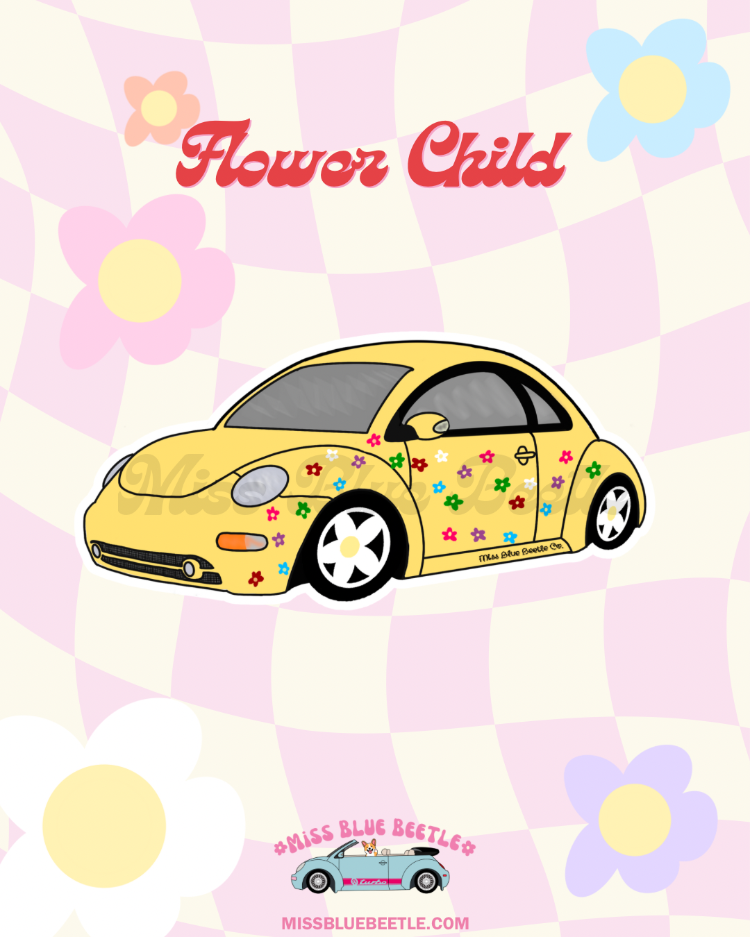 Barbie’s yellow bug Sticker