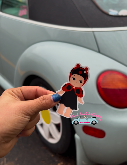 Ladybug angel weatherproof decal