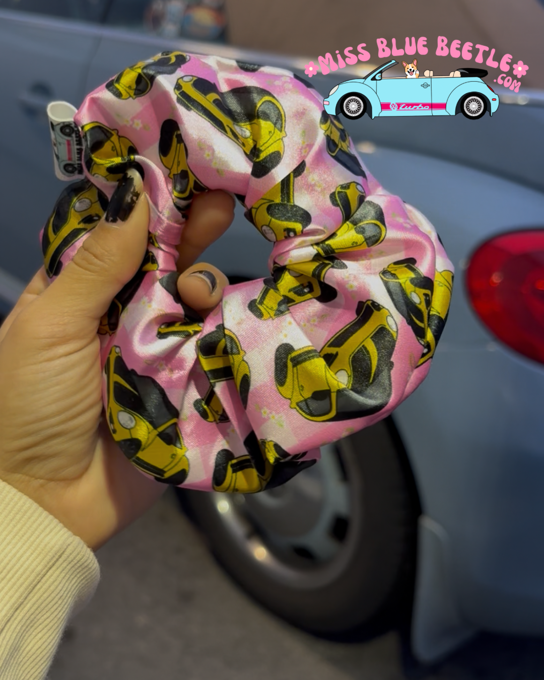 Yellow GSR bug satin scrunchie