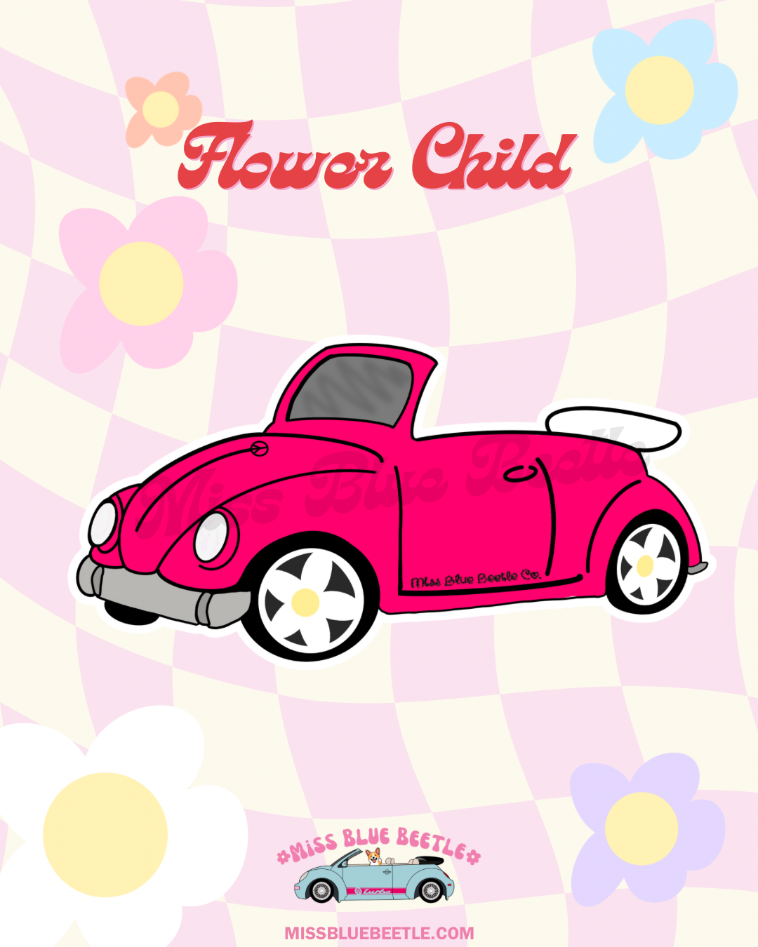 Pretty Pink Punch buggy sticker