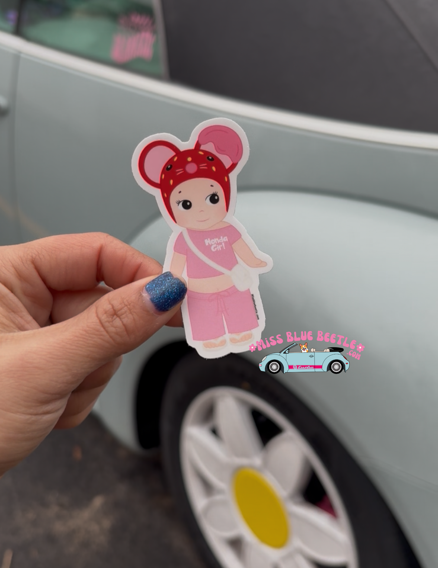 Japanese car girl angel weatherproof decal