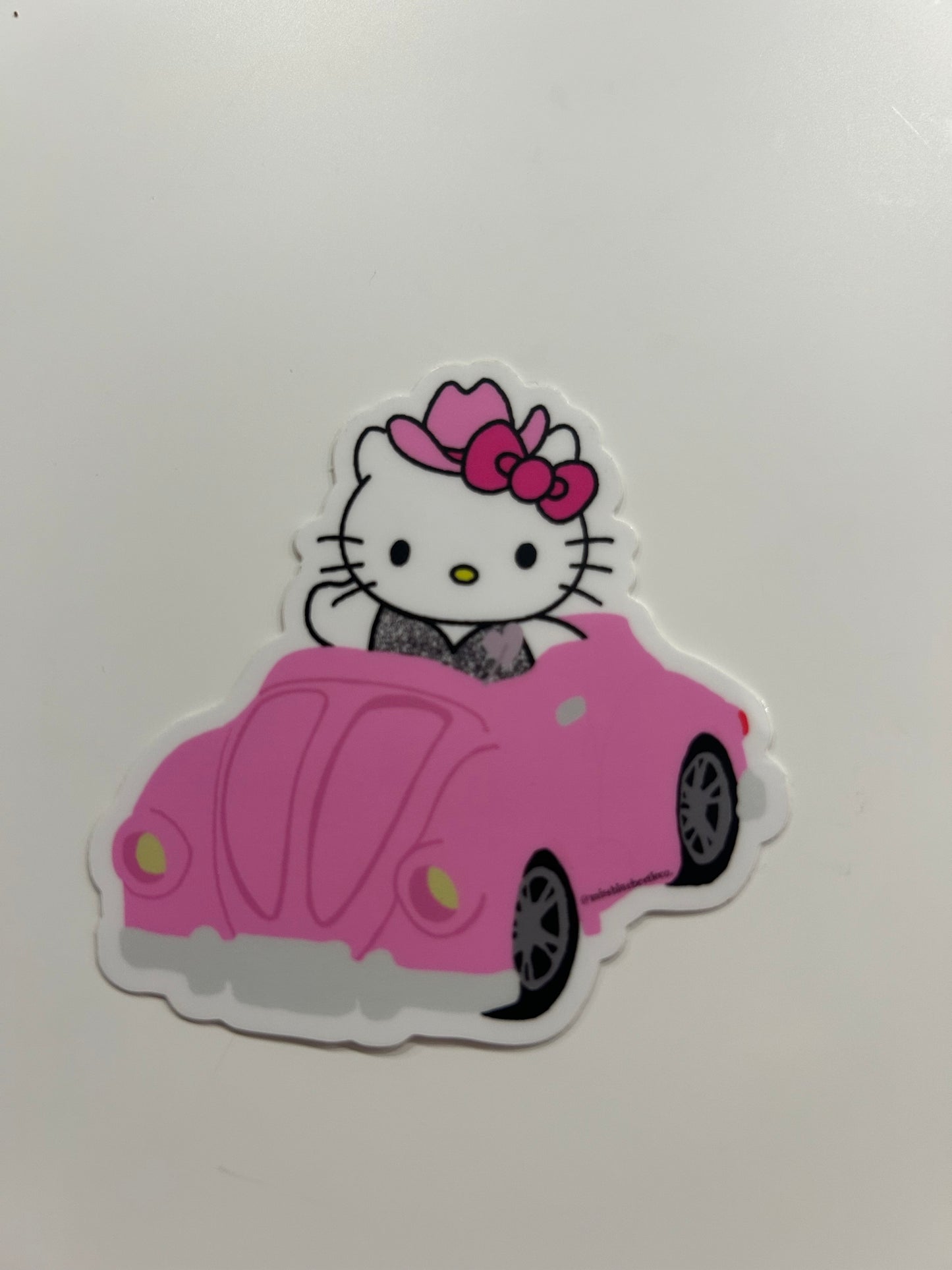 Kitty Beep Beep pink bug sticker