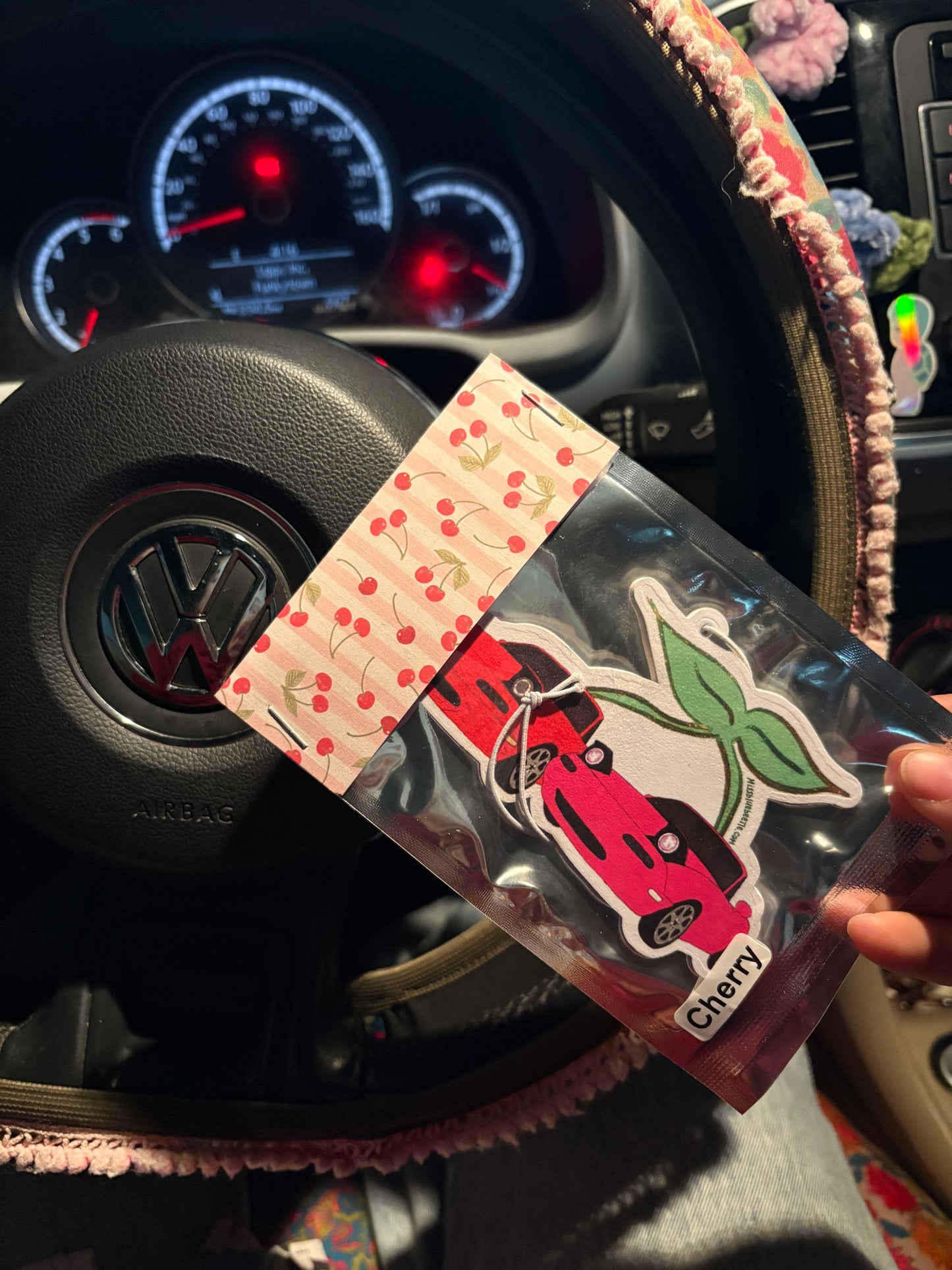 Cherry red & pink Miata Airfreshener