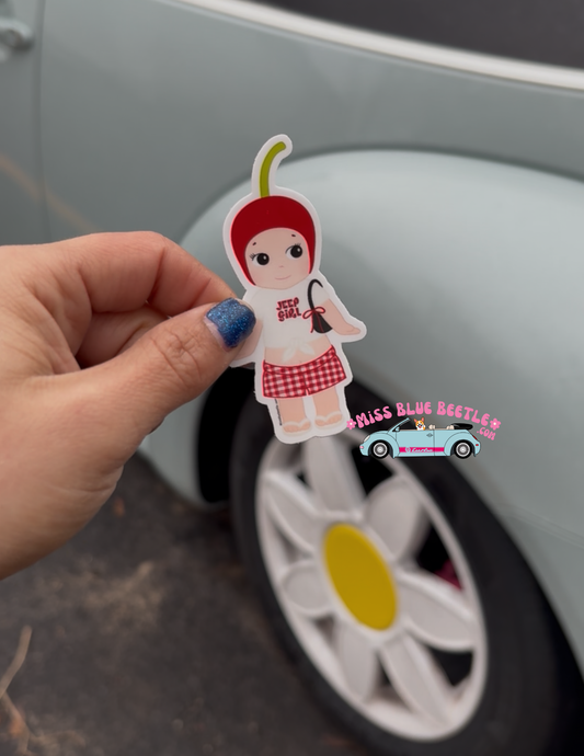 Jeep girl angel weatherproof decal