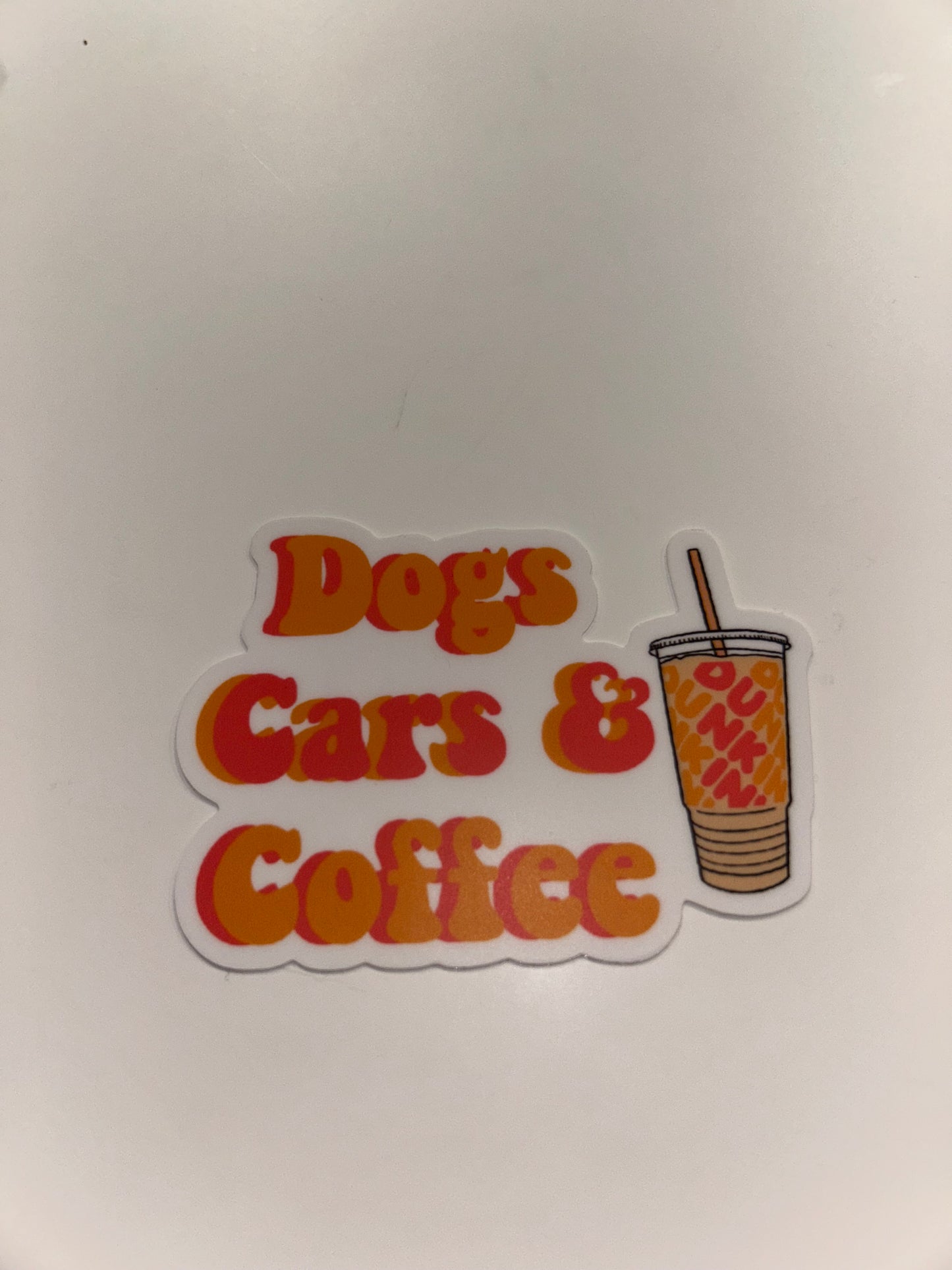 Dogs, Cars, & Coffee weatherproof sticker