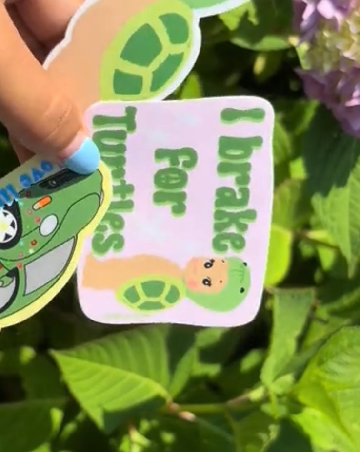 I brake for turtles Weatherproof Decal