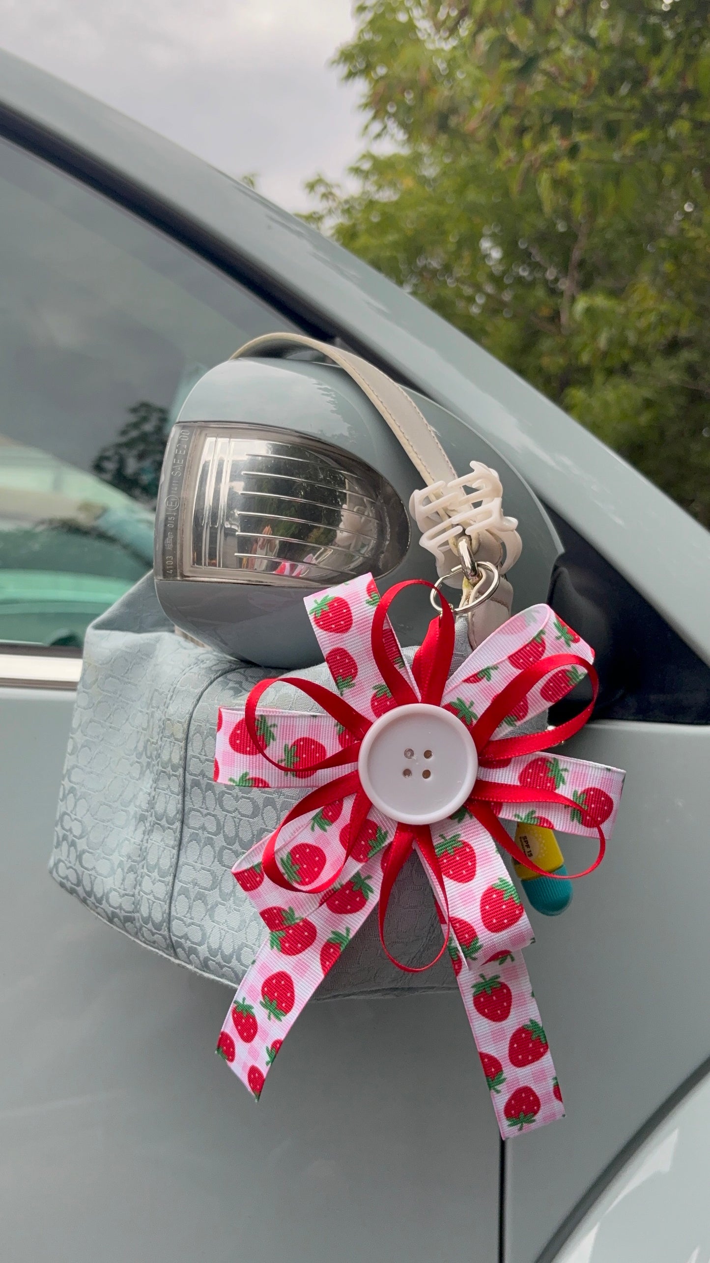 Strawberry Ribbon Keychain