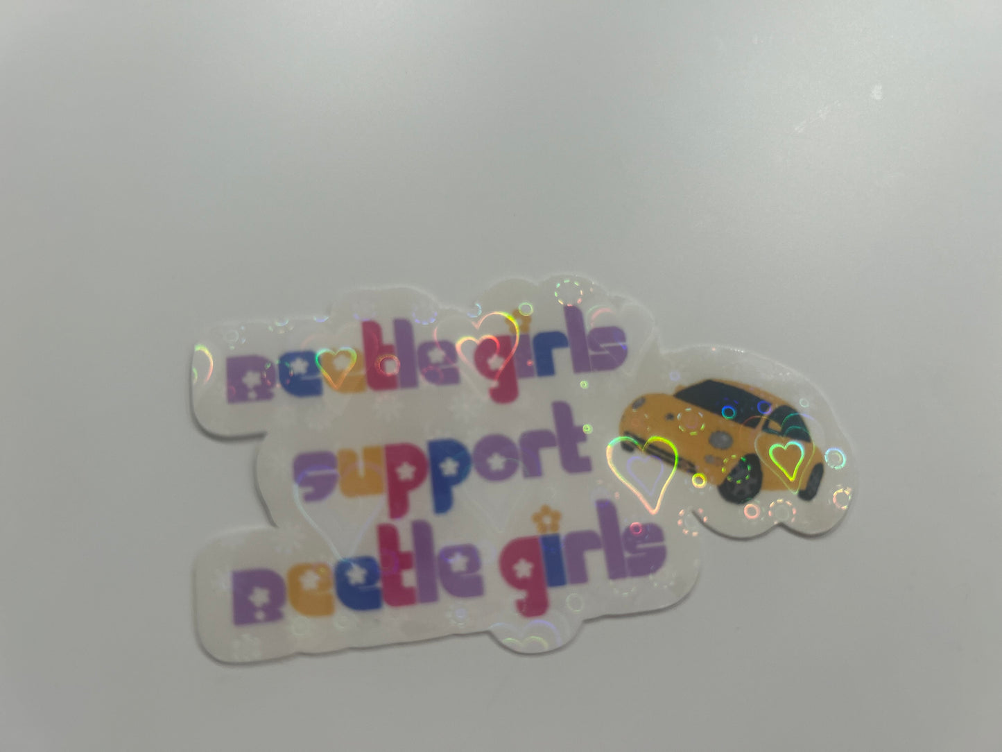 Beetle girls support beetle girls sticker with yellow bug