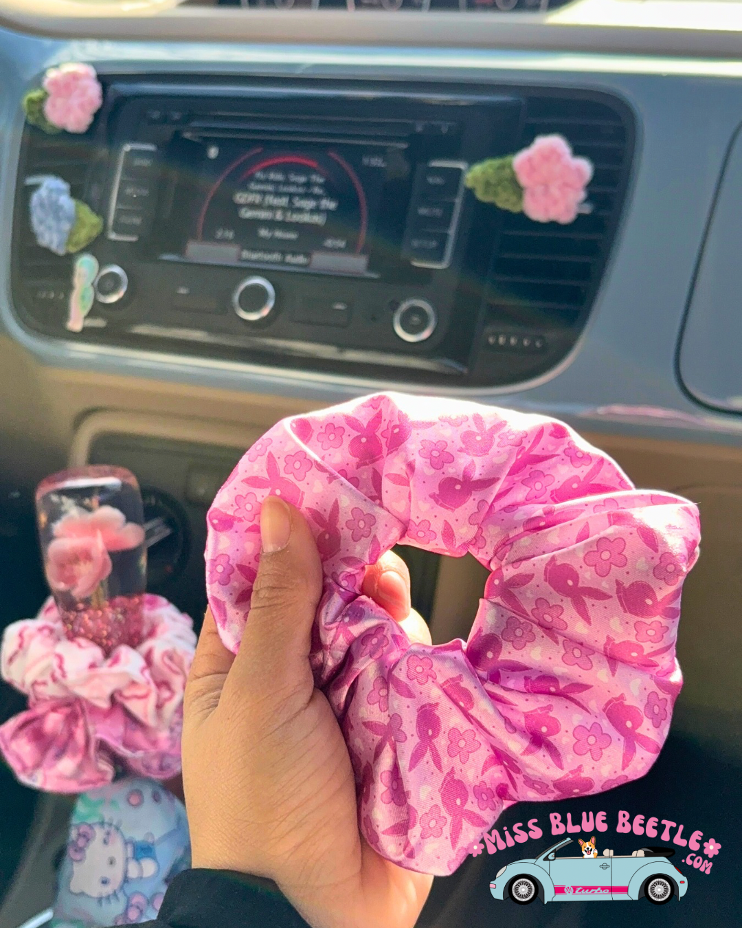 Play Bunny satin scrunchie