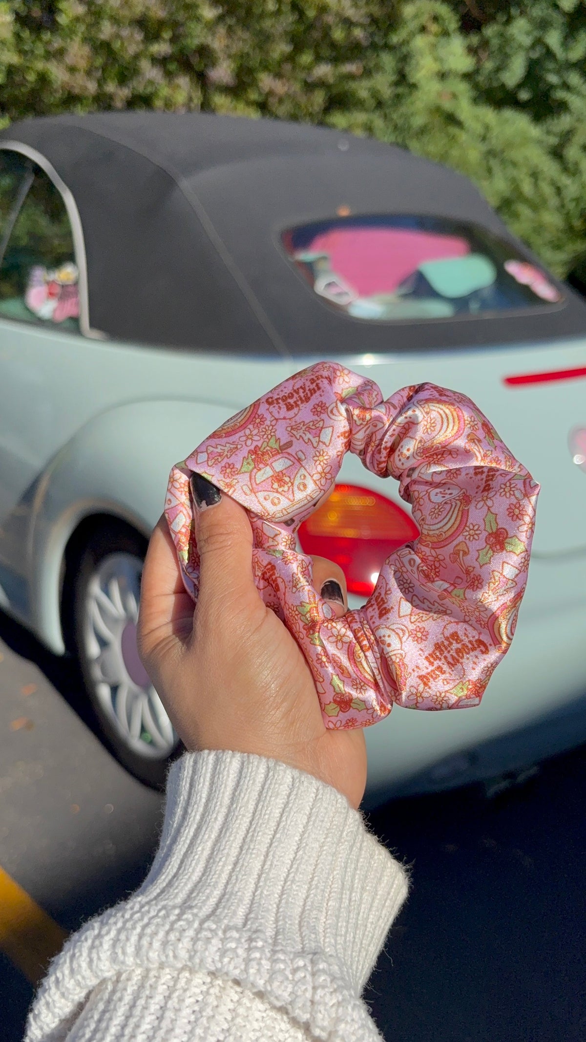 Christmas Bus Satin Scrunchie