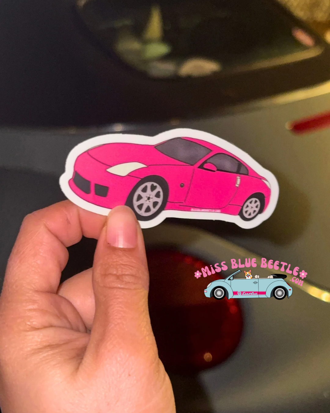 Pink Nissan z sticker