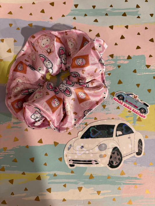 Hello sleepy satin scrunchie