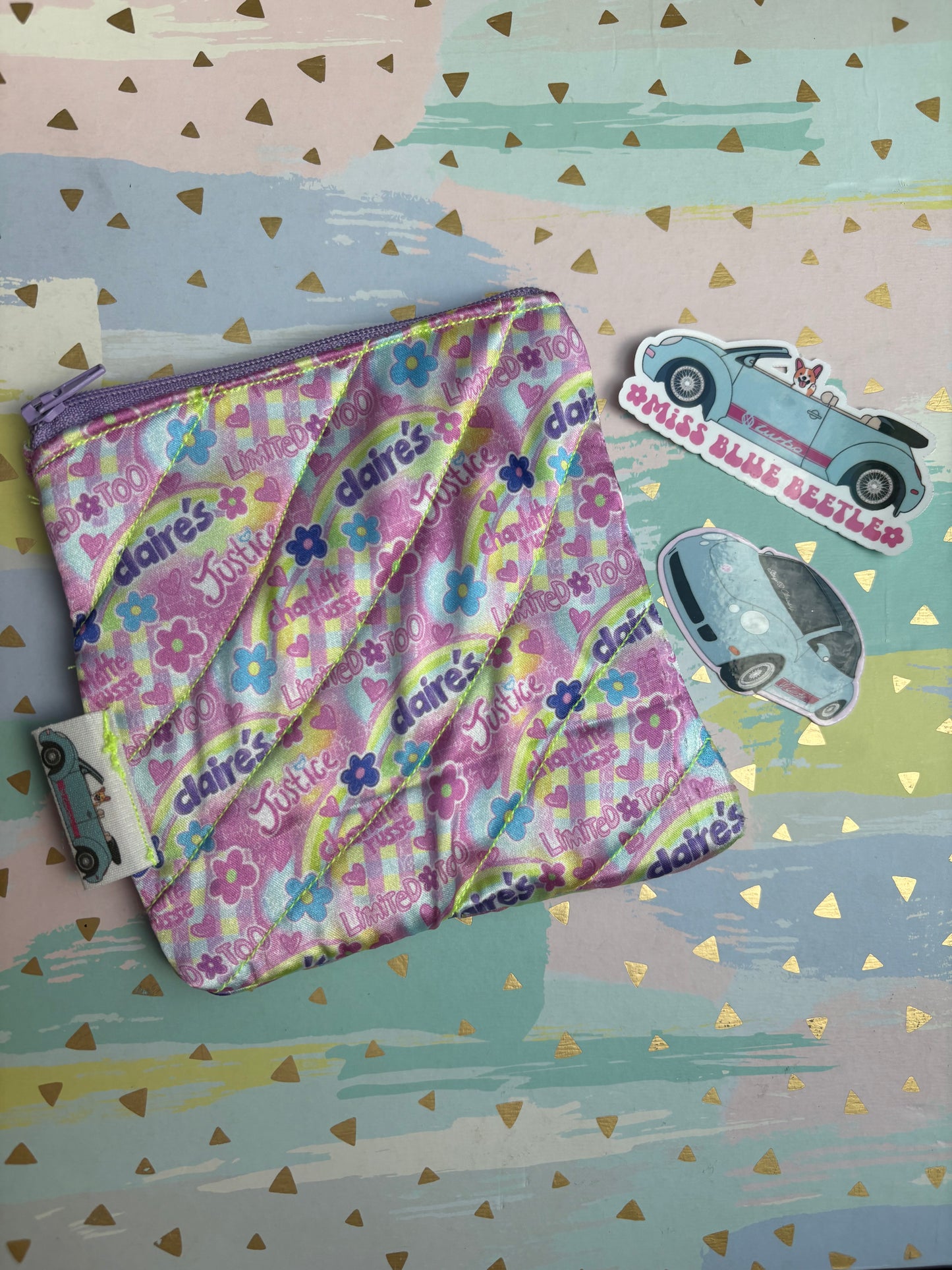 Nostalgic mini makeup quilted bag