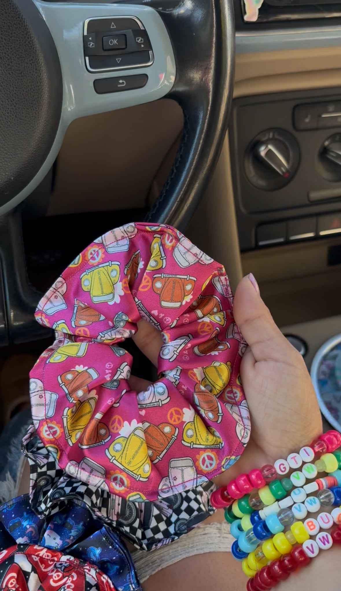 Hippie Bugs satin scrunchie