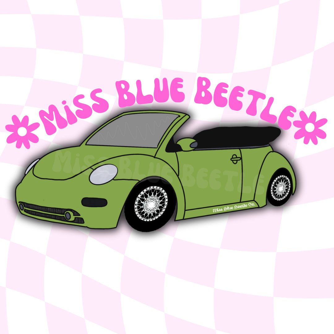 Green bug new beetle convertible sticker