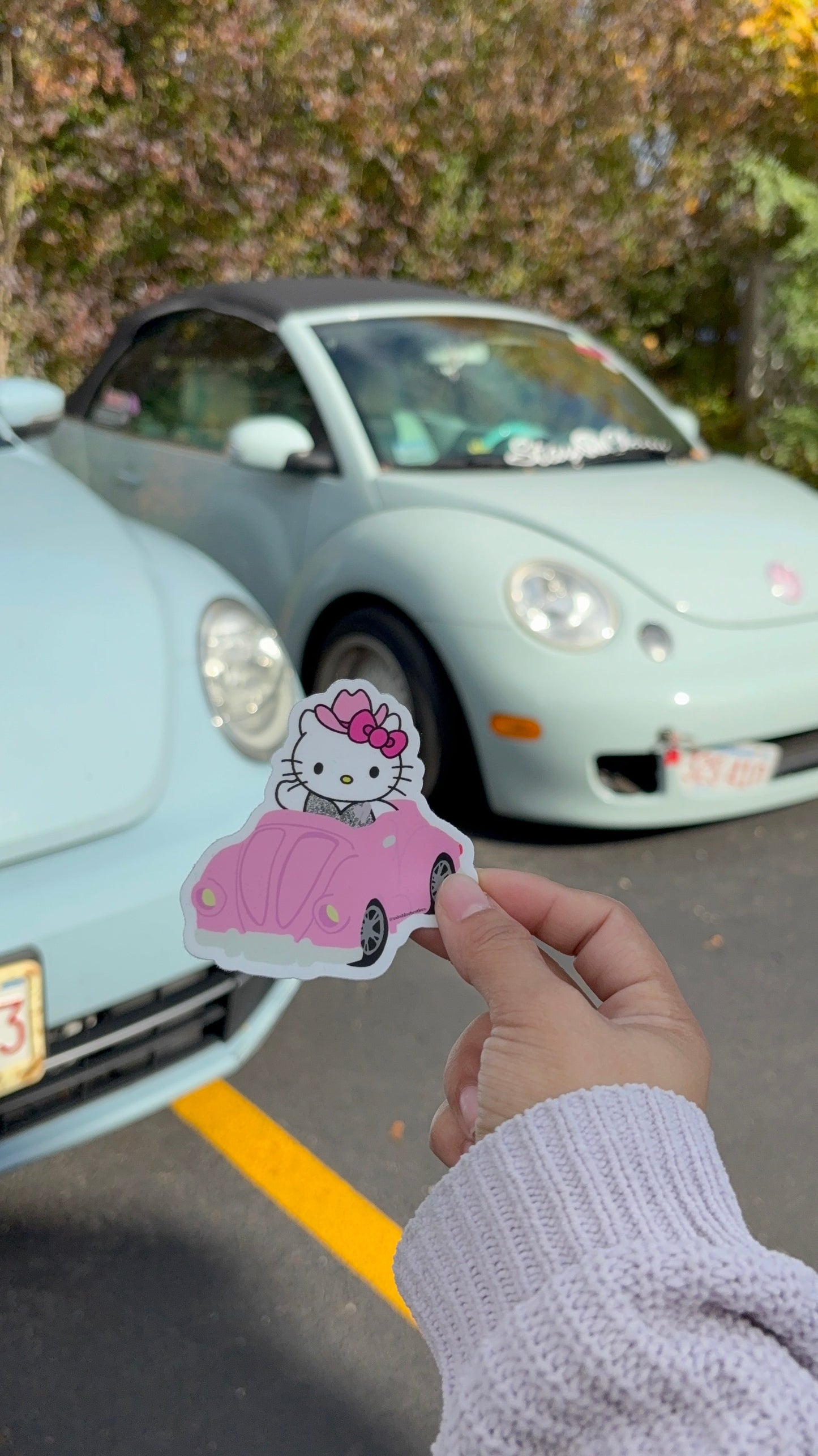 Kitty Beep Beep pink bug sticker