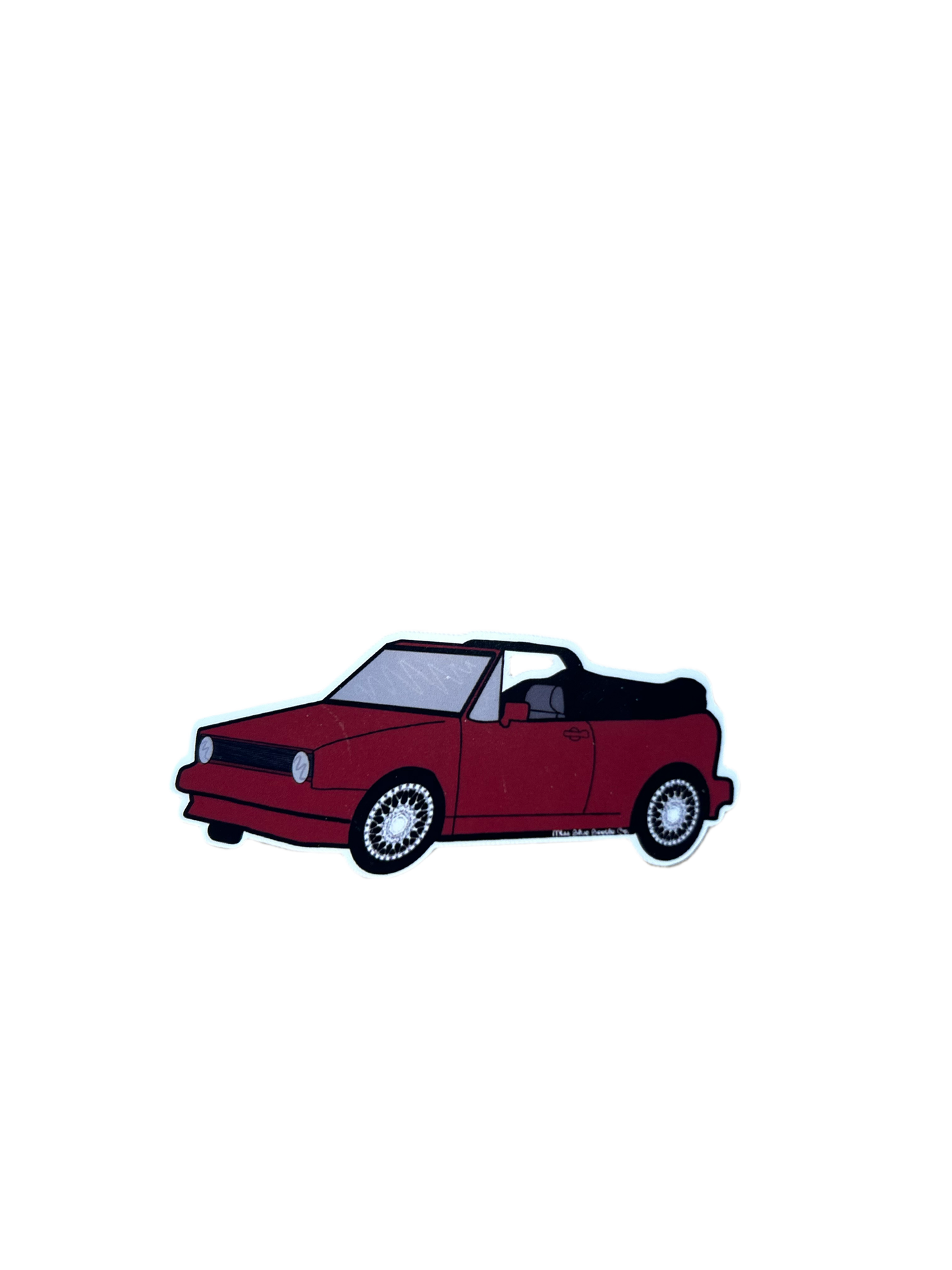 Wine red cabrio sticker