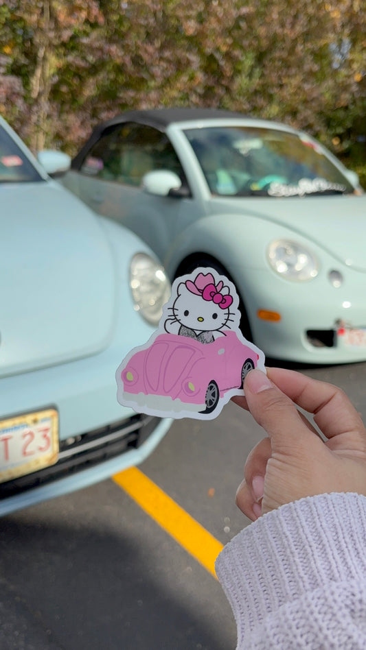 Kitty Beep Beep pink bug sticker