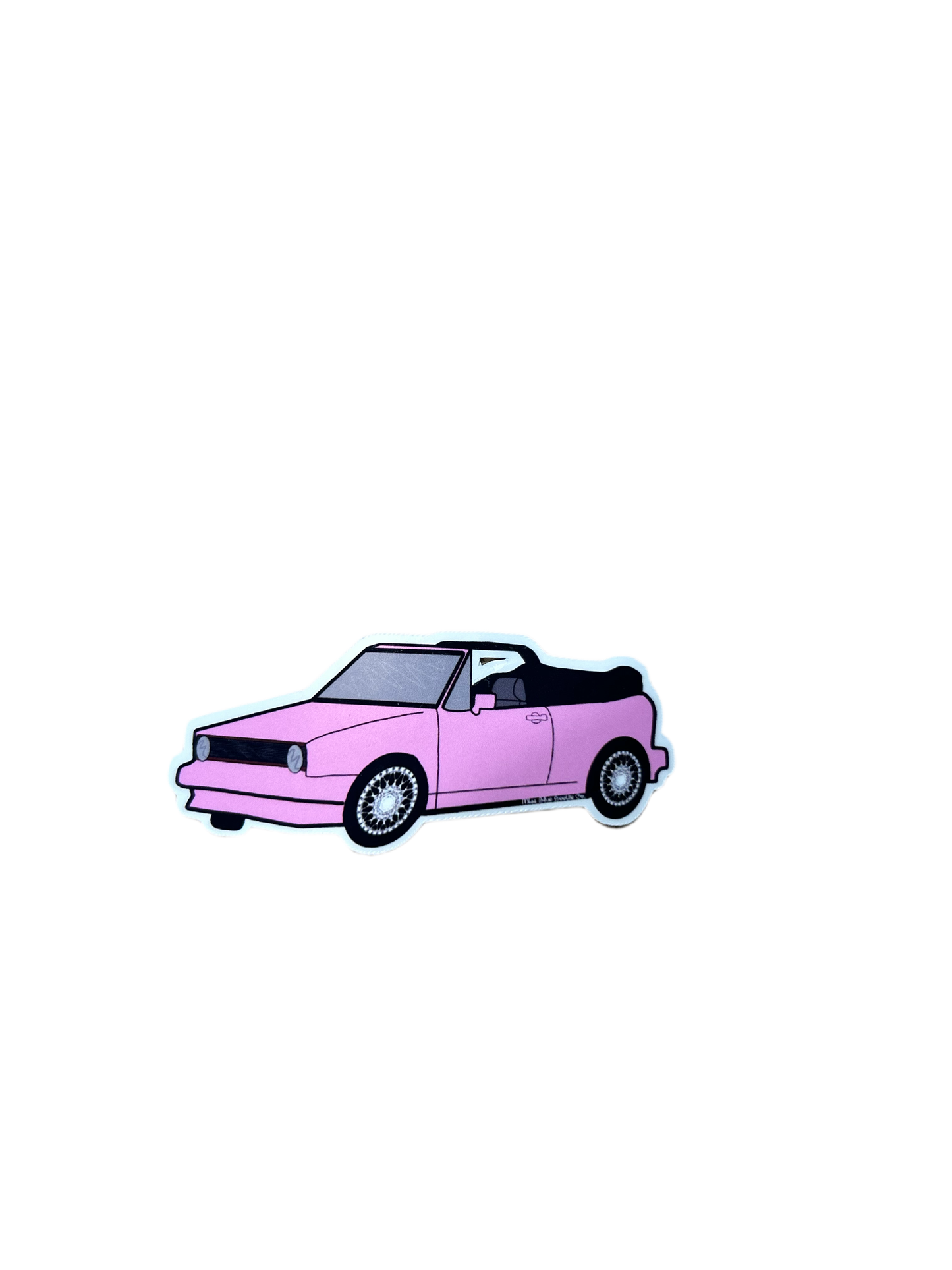 Pink cabrio sticker