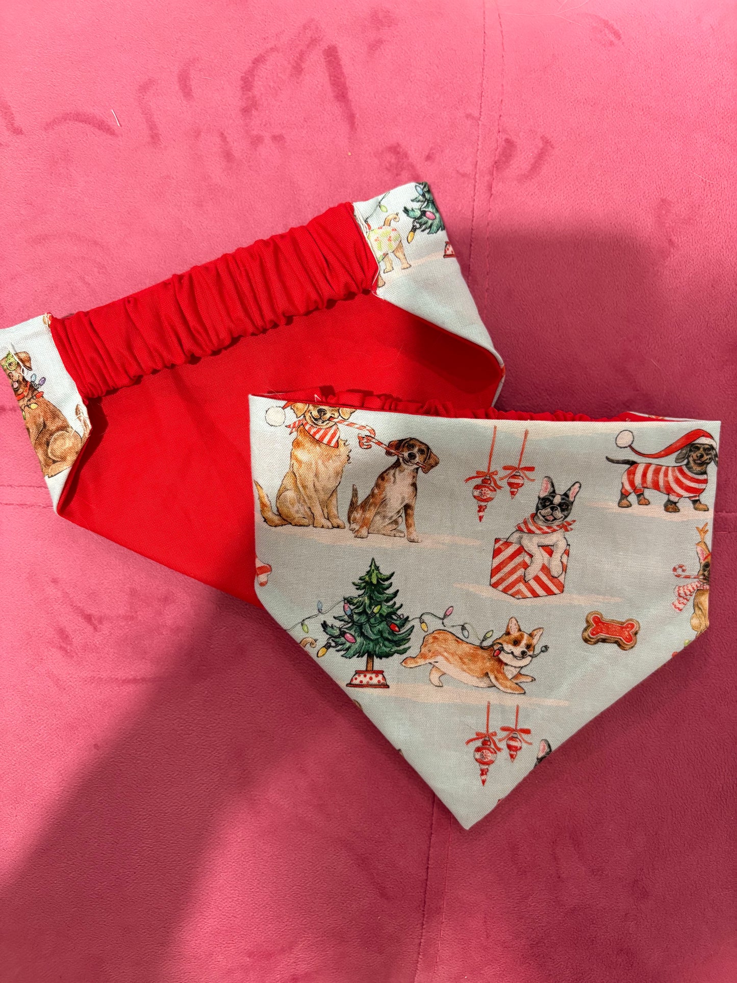 Blue Christmas Dog Bandana