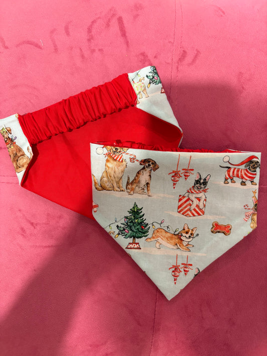 Blue Christmas Dog Bandana